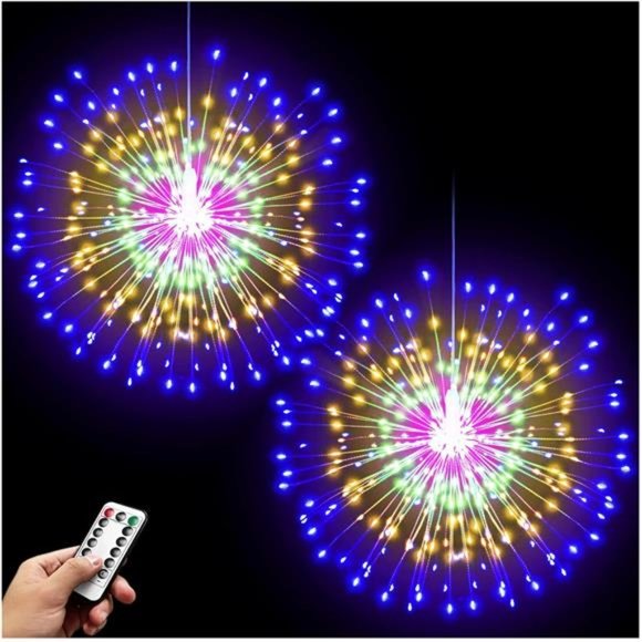 Starburst Lights 200 LED Firework Lights Copper Wire Sphere Lights with Remote - Picture 1 of 6